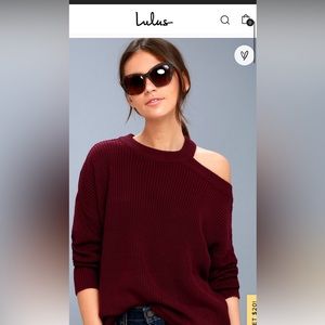 Burgundy cut out sweater